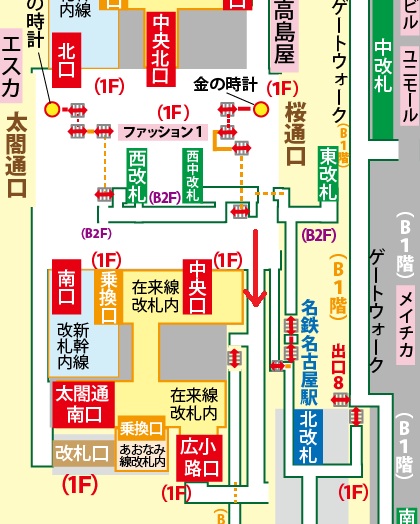 新幹線名古屋駅からナナちゃん人形への行き方