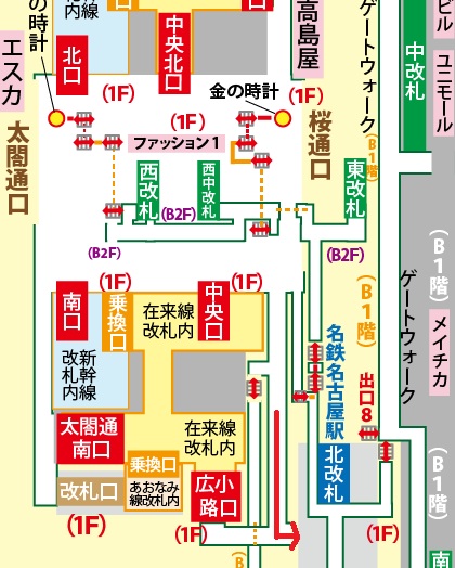 新幹線名古屋駅からナナちゃん人形への行き方